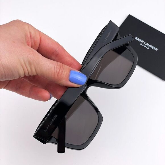 Saint Laurent New Wave SL507 001 BRAND NEW Sunglasses Black Gray Square Unisex - Picture 3 of 11